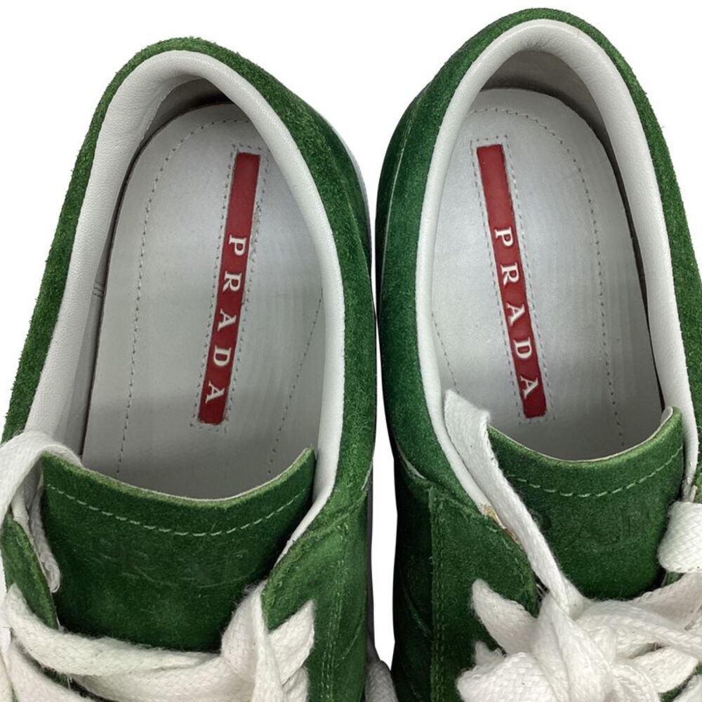 Prada Sport Cap-Toe Sneakers in Olive Suede - Picture 11 of 12